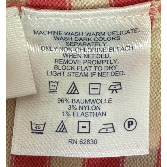 Women’s Pink Striped Lightweight Cardigan Feminine Coastal Parisian Chic Sz XS - Picture 6 of 8